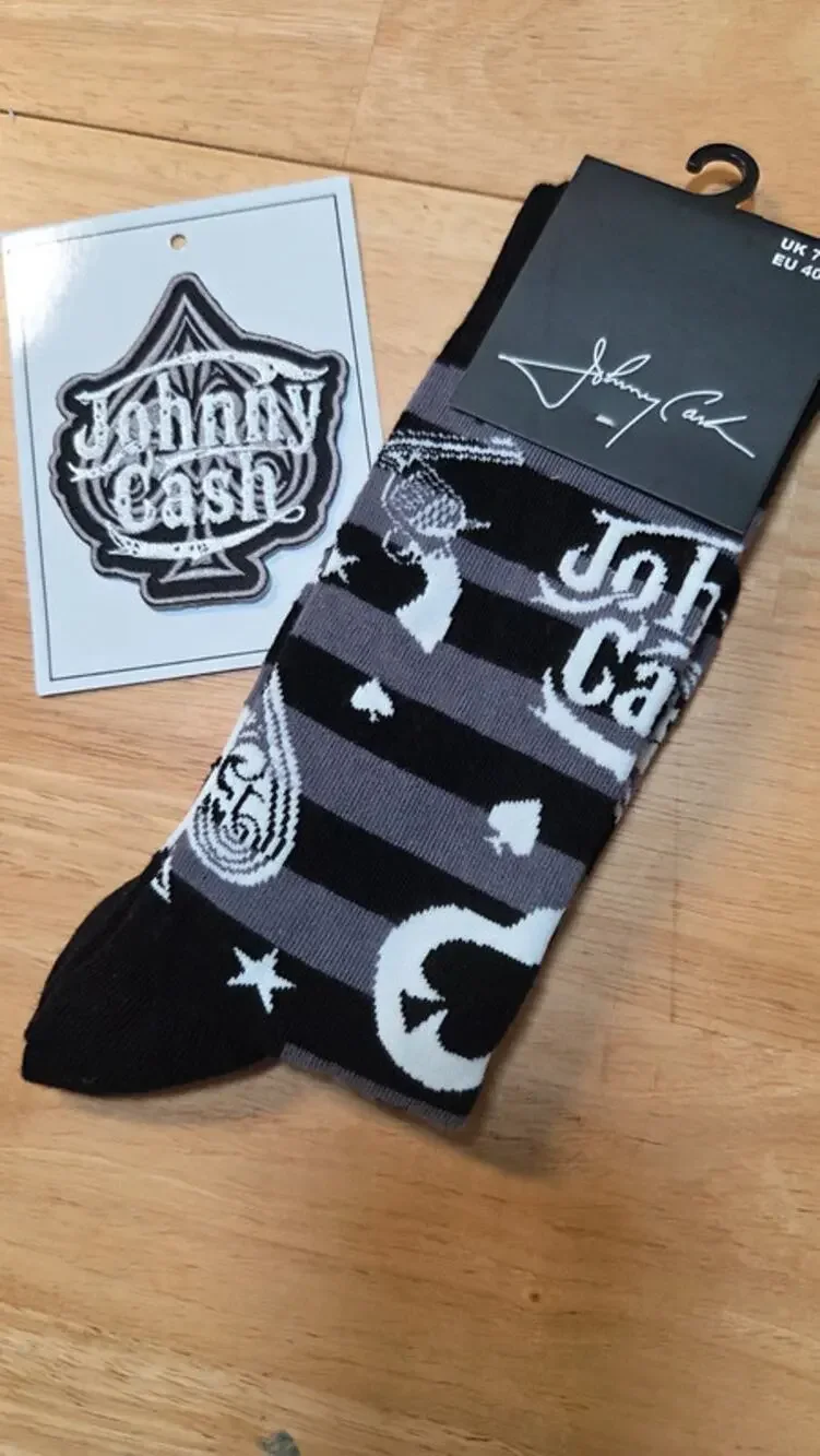 Johnny Cash Socks & Patch Set Guitars 'n Guns Merch Traffic Official Rock Off
